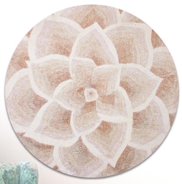 سجادة مستديرة لغرفة المعيشة وغرفة النوم والسجاد الجانبي للفراش وتزيين الأرضيات المنزلية موديل "DT-970"