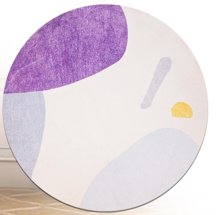 سجادة مستديرة لغرفة المعيشة وغرفة النوم والسجاد الجانبي للفراش وتزيين الأرضيات المنزلية موديل "DT-970"