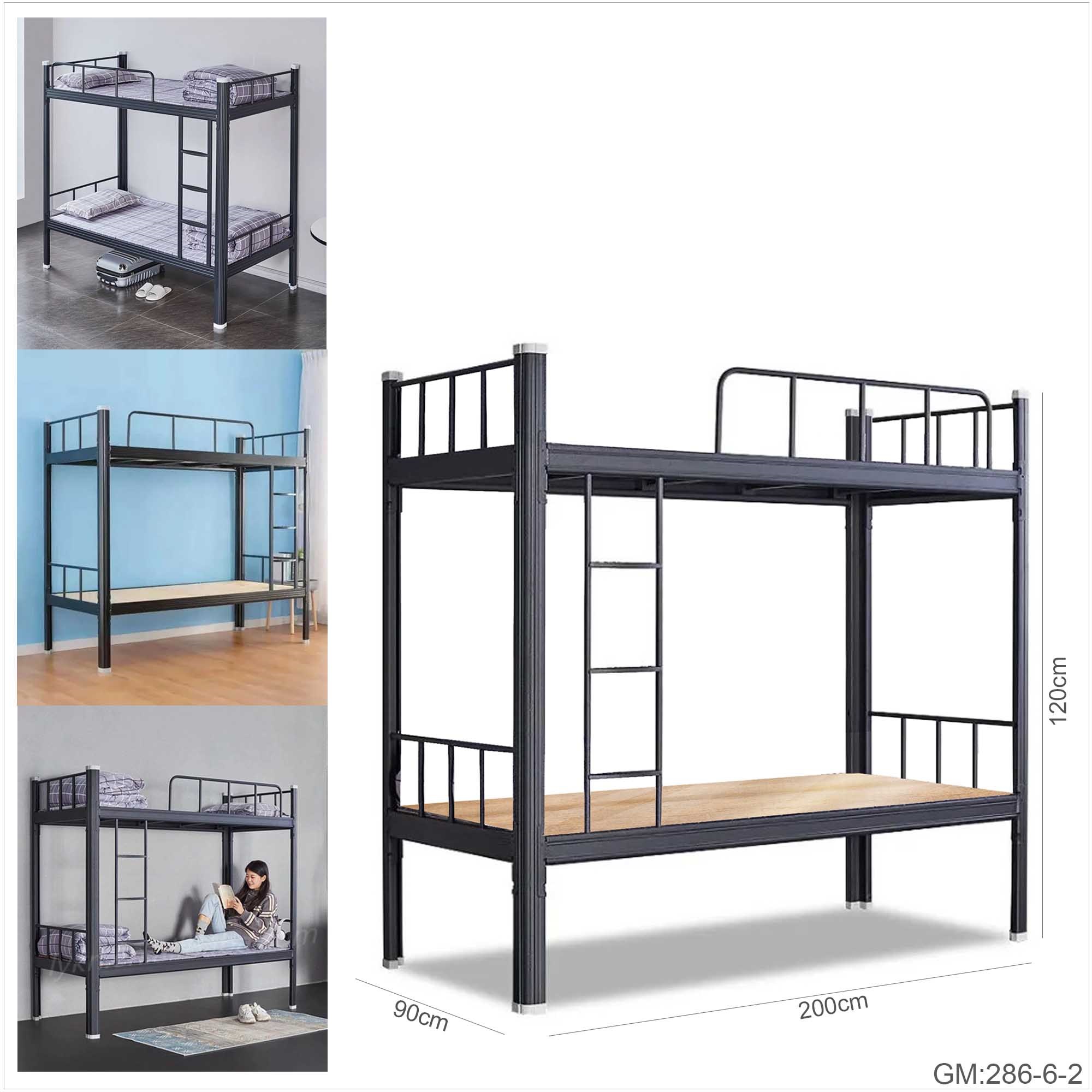 Steel Frame Bunk Bed Double Beds for Adults "bd372-1"