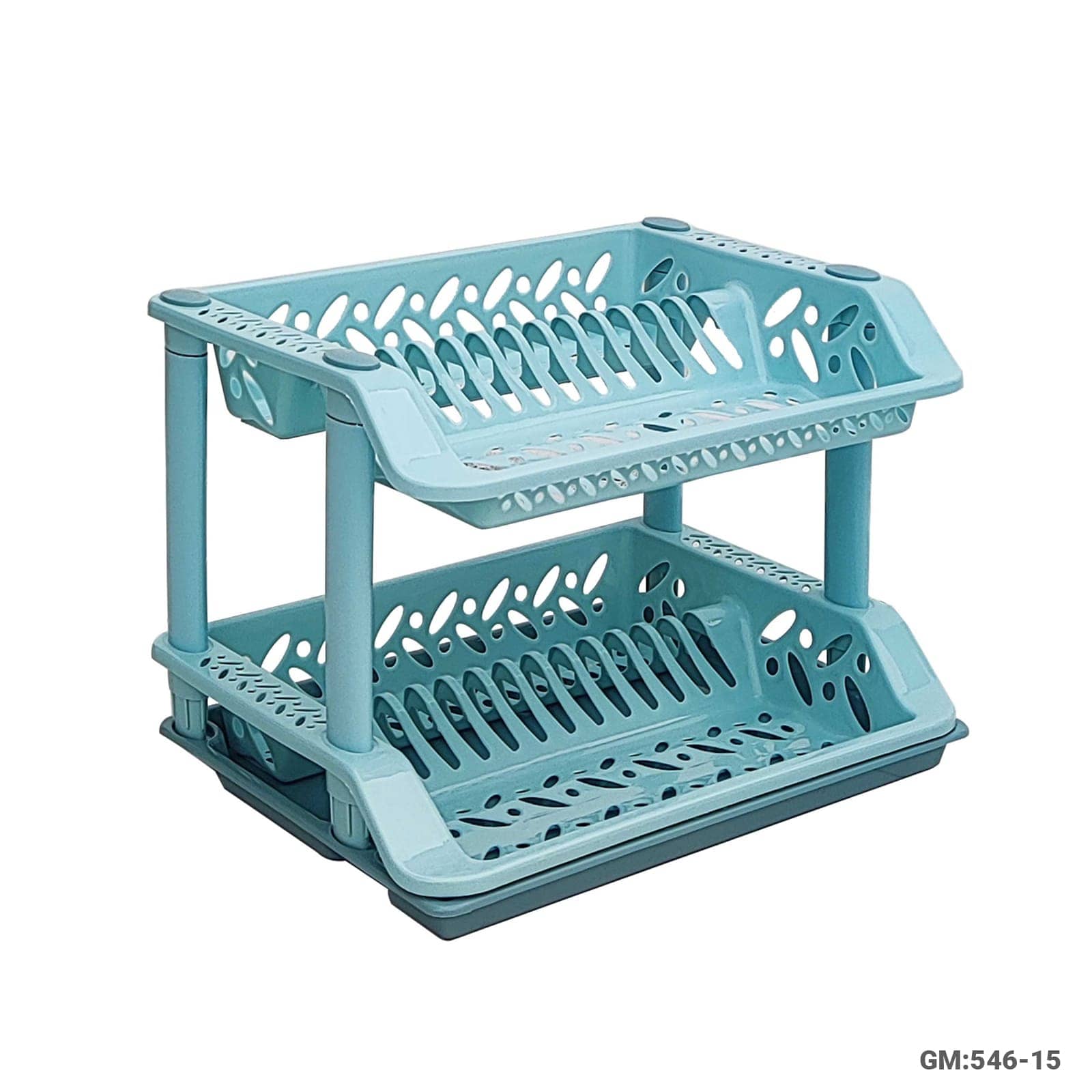 رف تجفيف الصحون من البلاستيك بطبقتين "546-15"