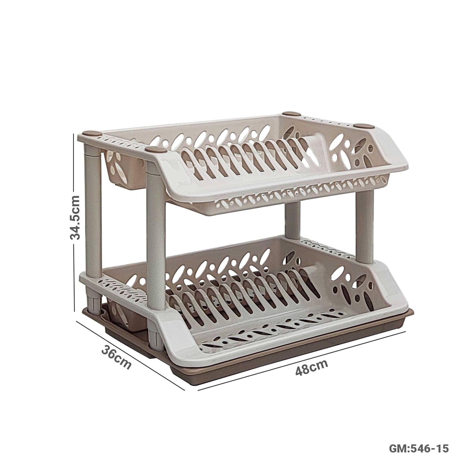 رف تجفيف الصحون من البلاستيك بطبقتين "546-15"