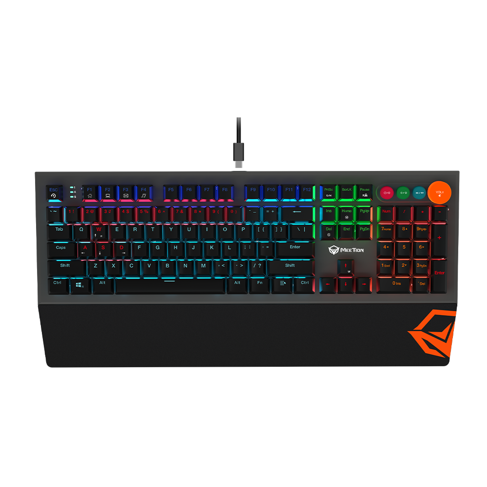 MEETION Colorful Adjustable Rainbow Backlight Mechanical Gaming Keyboard "MT-MK500"