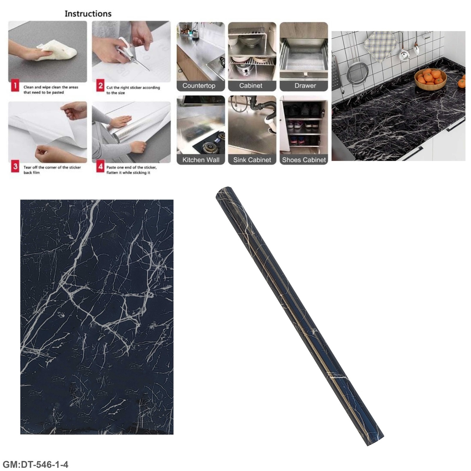 ملصقات ورق الجدران اللاصقة ضد الماء والزيت "DT-546-1-4"