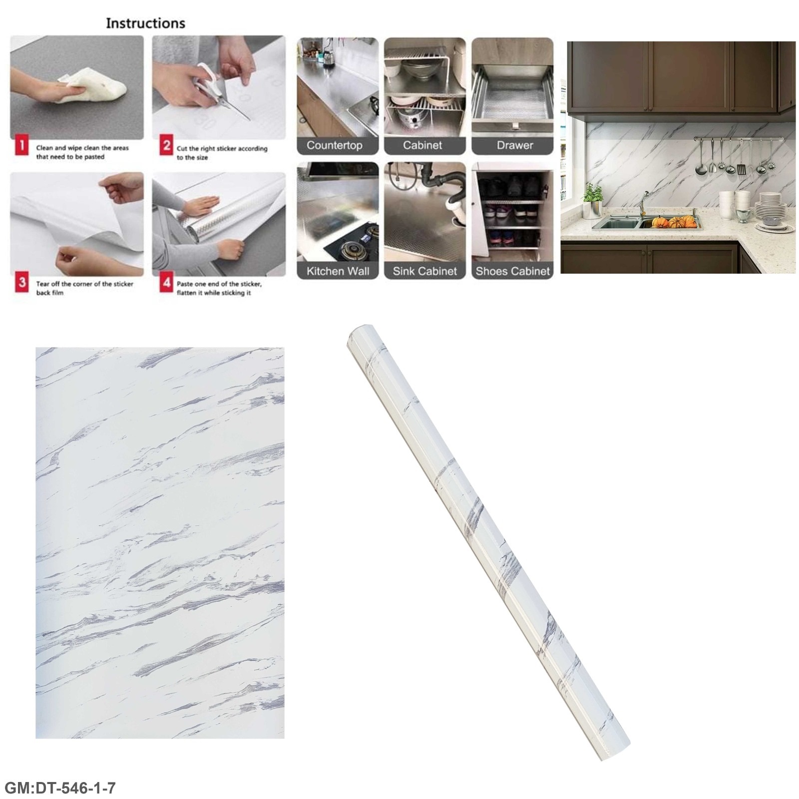 Self-adhesive Wallpaper Stickers Oil Proof, Waterproof "DT-546-1-7"