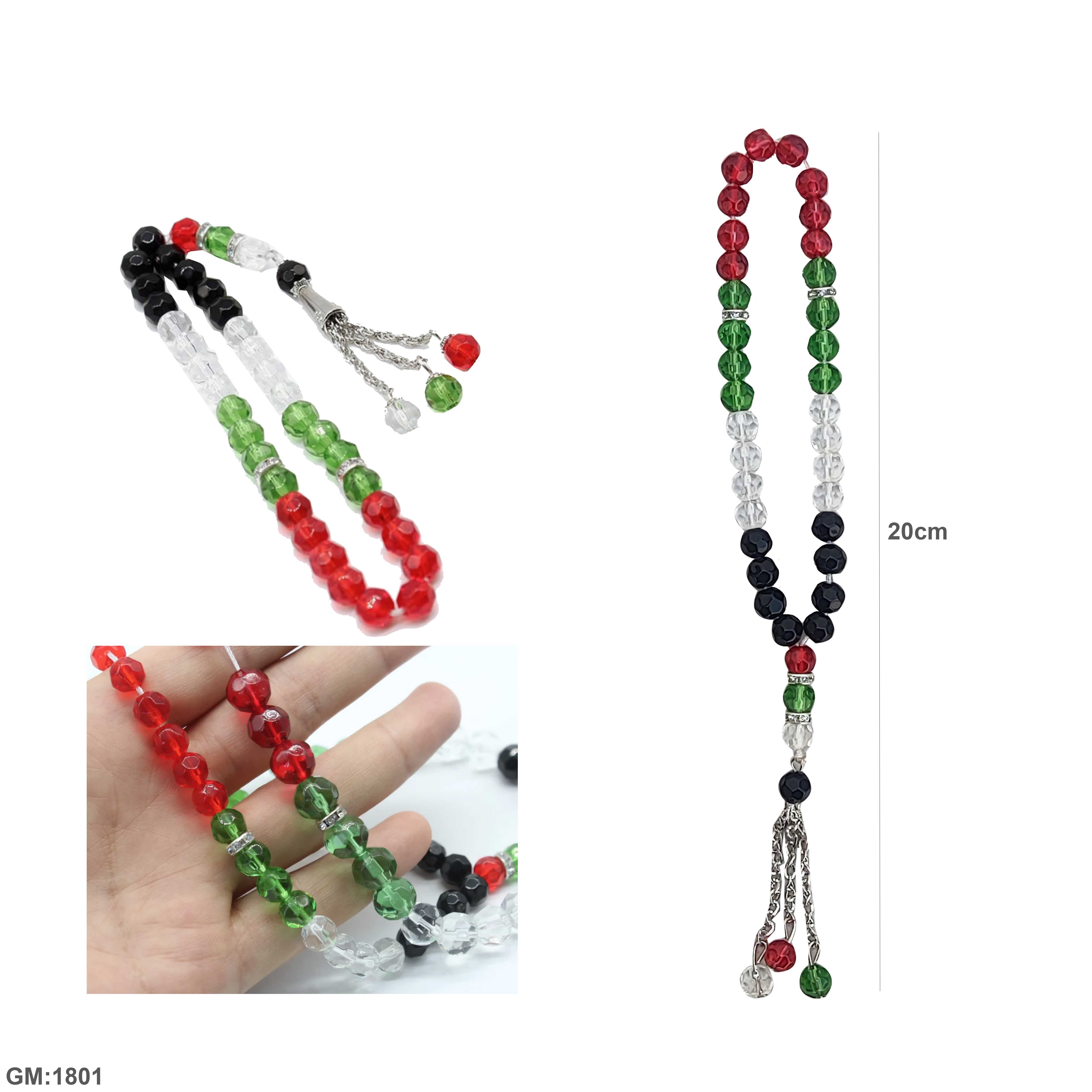 Palestine Crystal Prayer Beads "1801"
