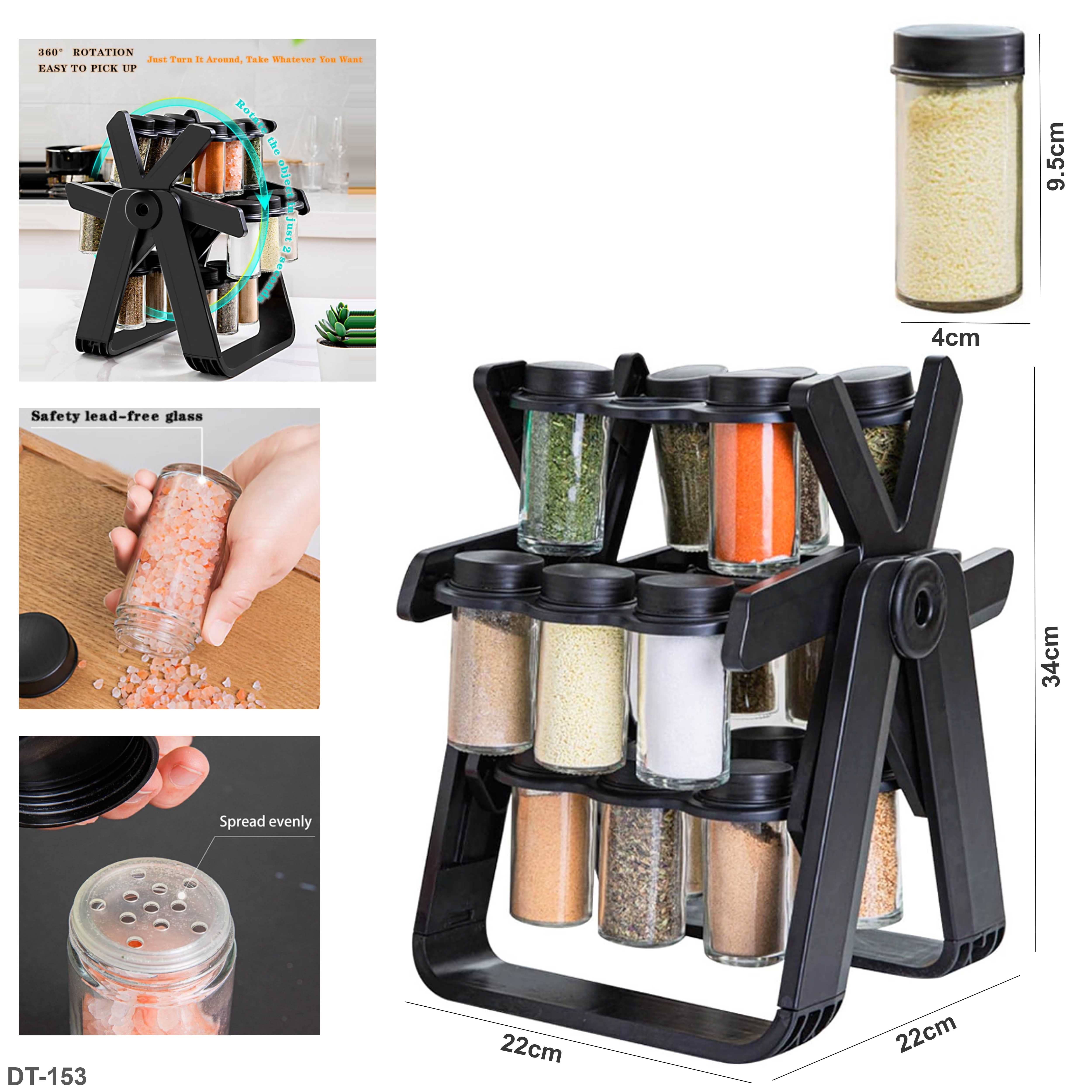 رف تنظيم التوابل الدوار مع 18 جرة "Dt-153"