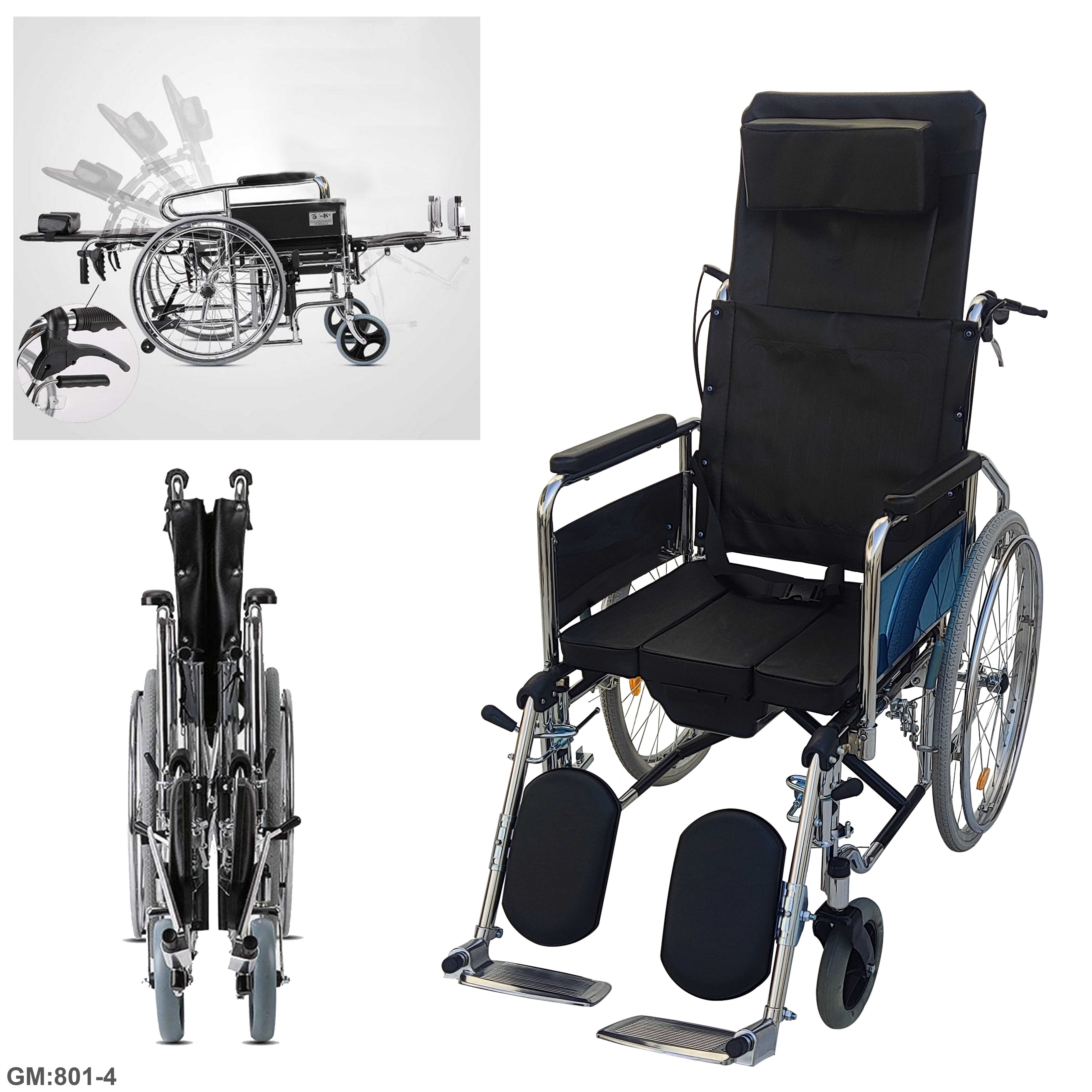 كرسي متحرك قابل للطي من الوسط كاملا "801-4"