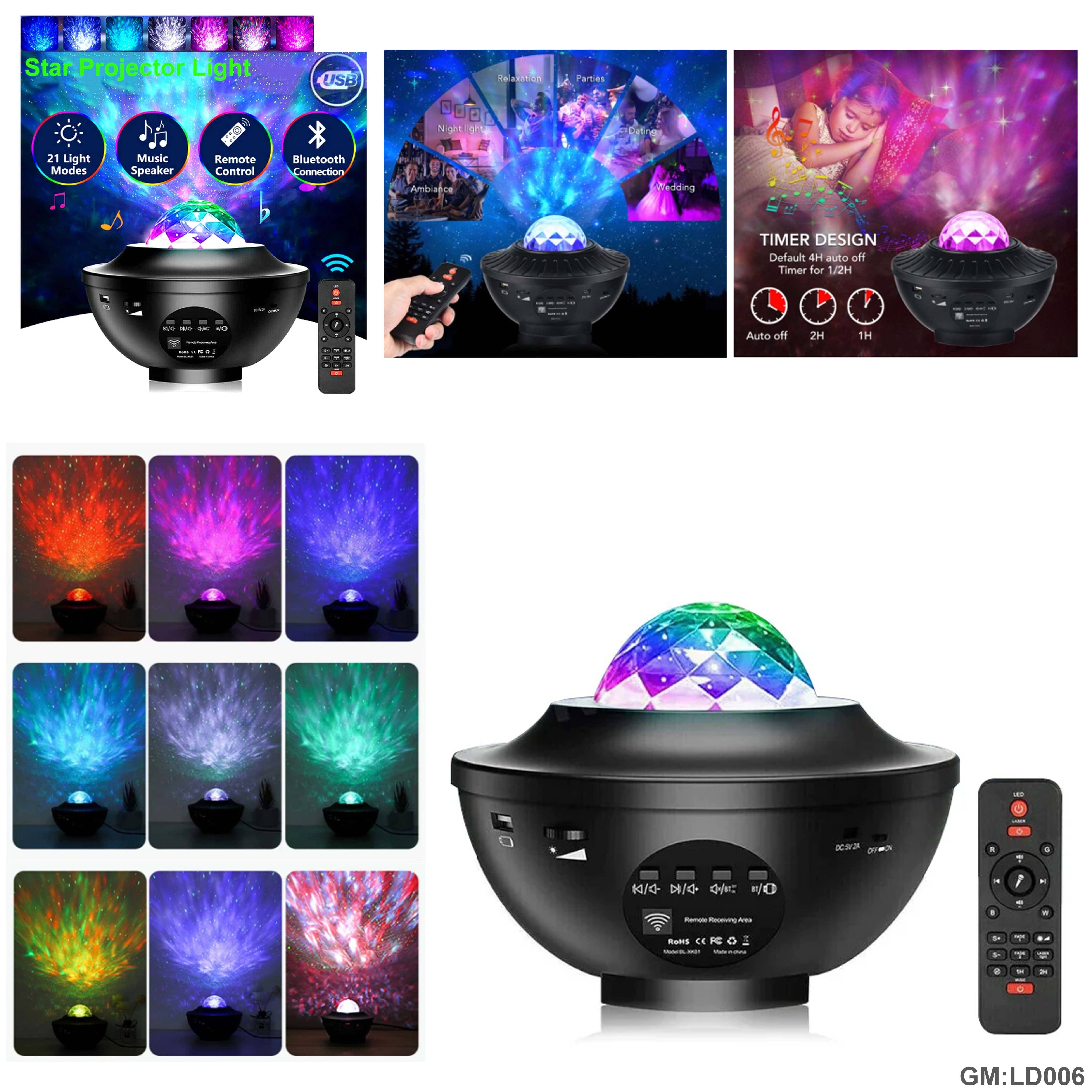 Galaxy Starry LED Night Lamp with Music, Bluetooth & Remote Control "LD006"