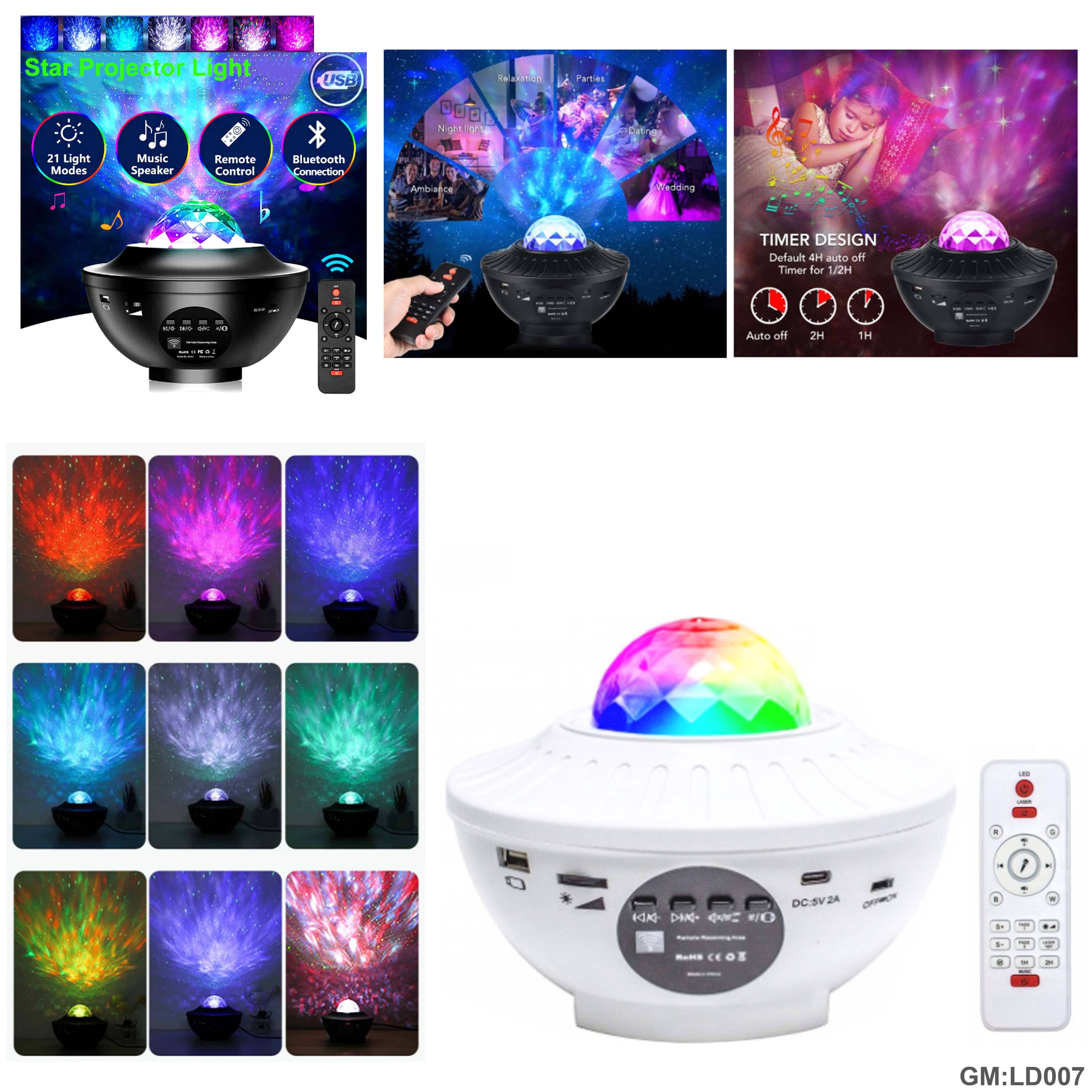 Galaxy Starry LED Night Lamp with Music, Bluetooth & Remote Control "LD007"