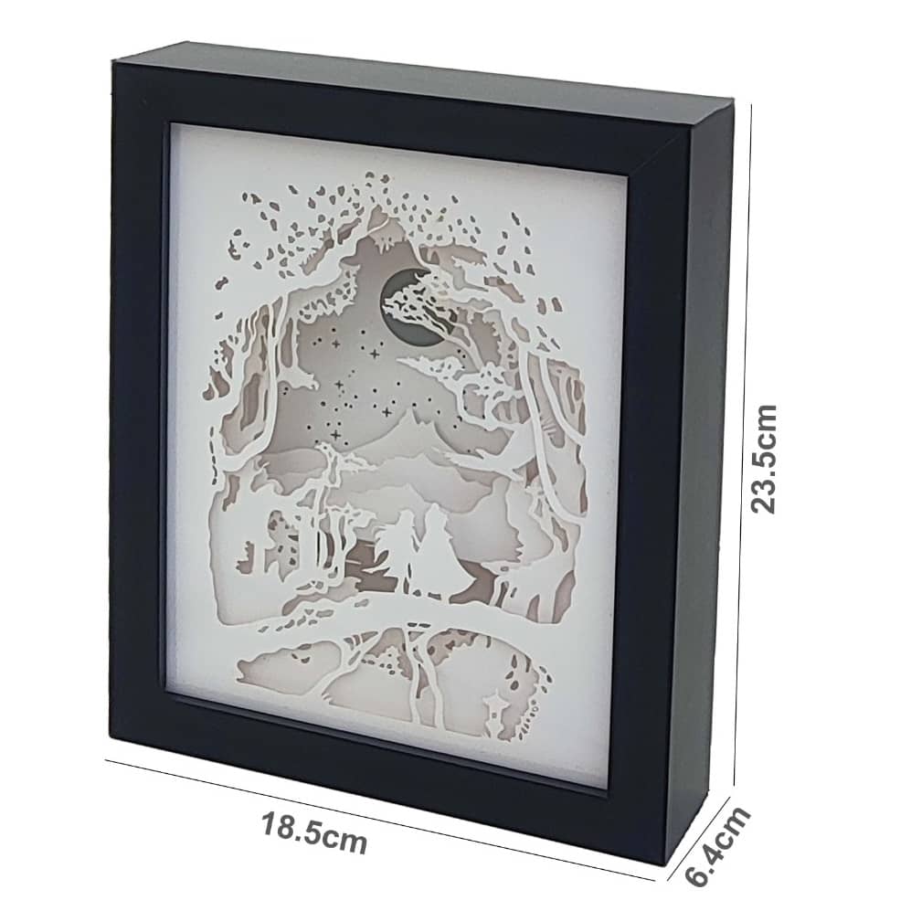 مصباح ليلي بإضاءة LED ثلاثية الأبعاد في إطار هدية صندوق ورق مع إطار "922-2"