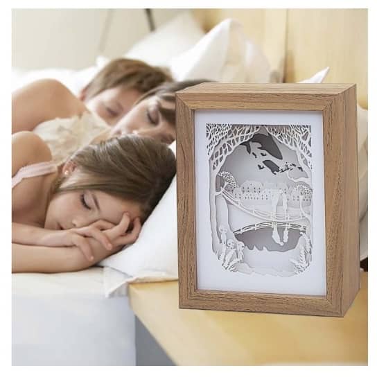 مصباح ليلي بإضاءة LED ثلاثية الأبعاد في إطار هدية صندوق ورق مع إطار "922-2"