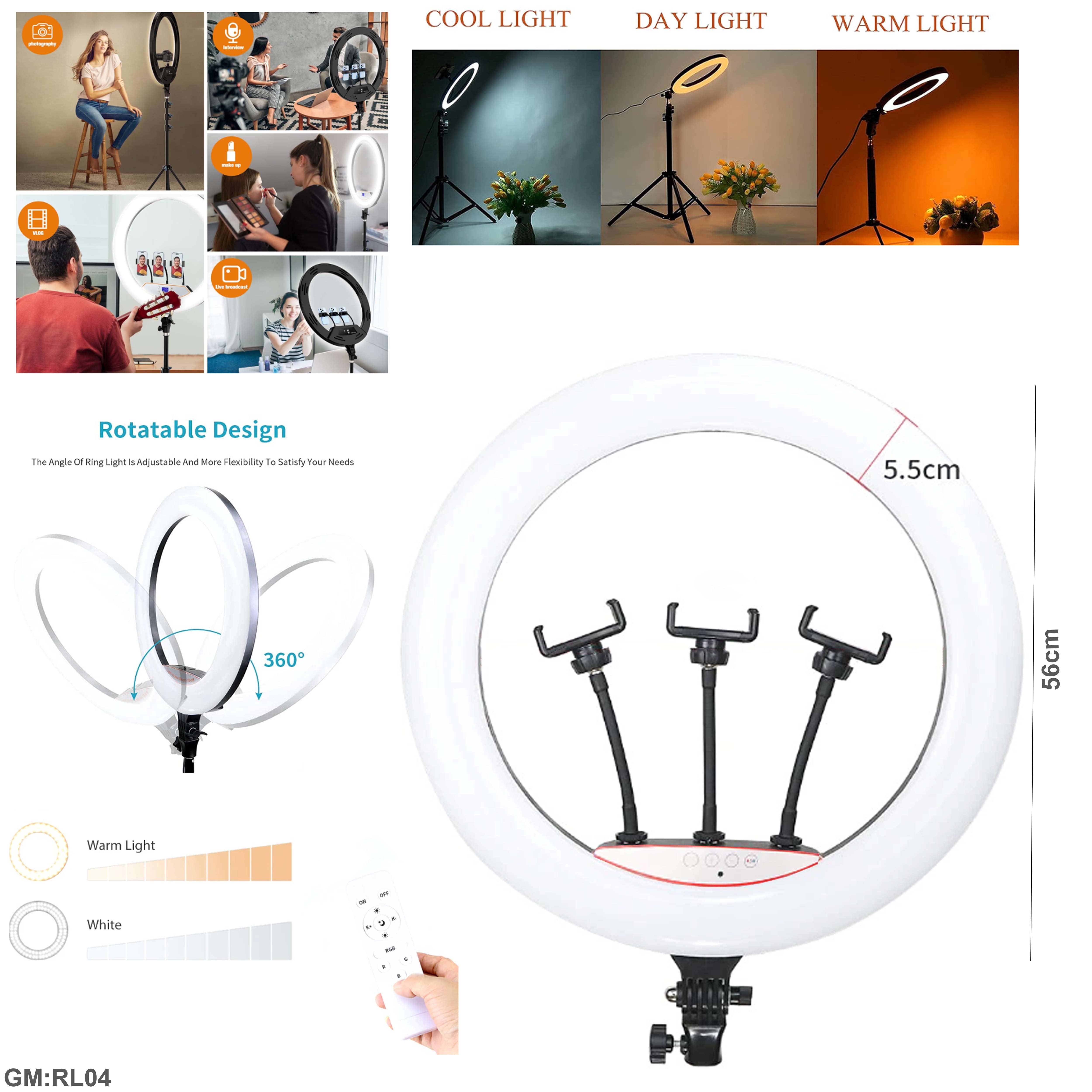 مصباح LED دائري ناعم بقطر 22 بوصة "RL04"