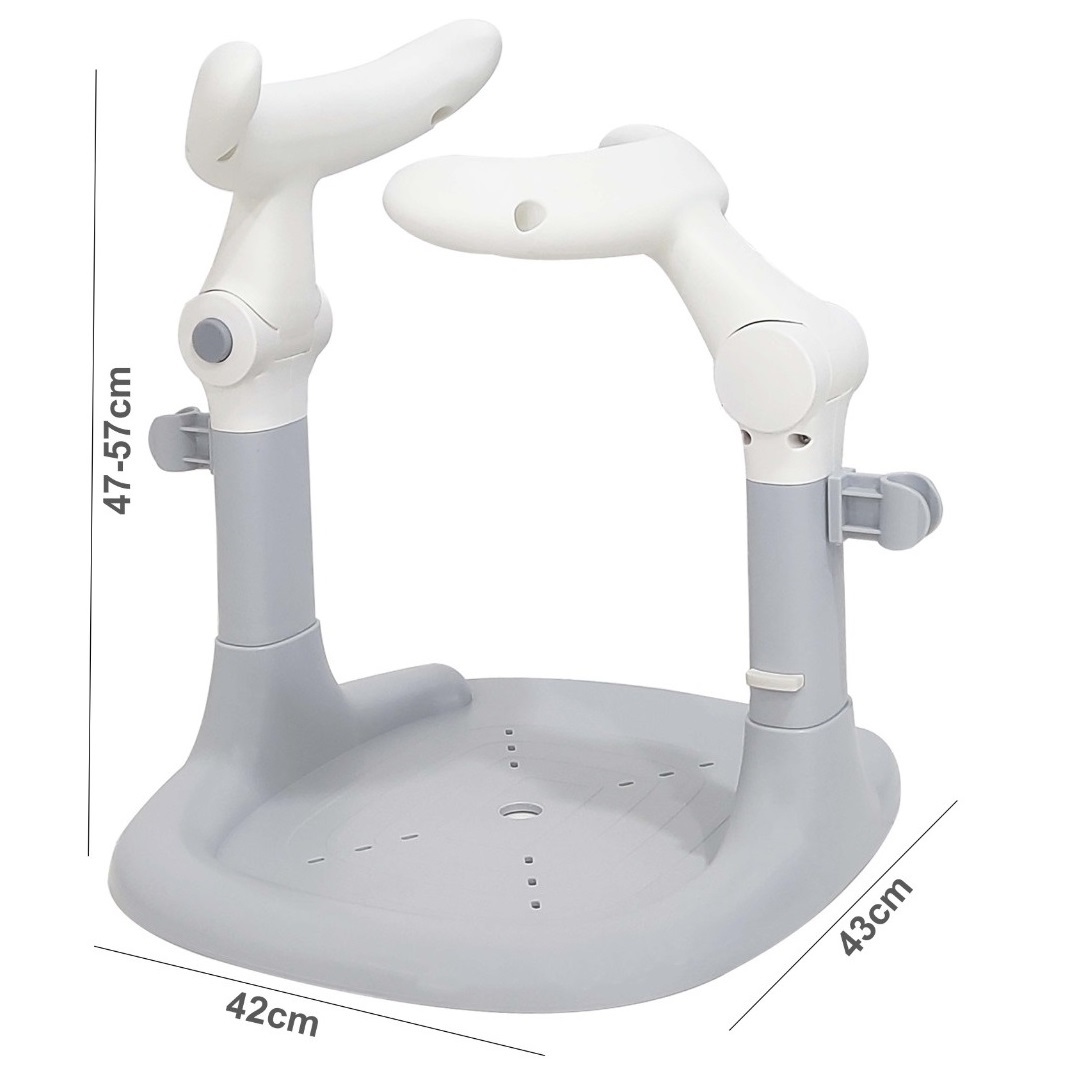 Non-Slip Plastic Standing Baby Bath Shower Stand – Adjustable Height 47–57 cm, Foldable for Storage & Travel (BT118-1)