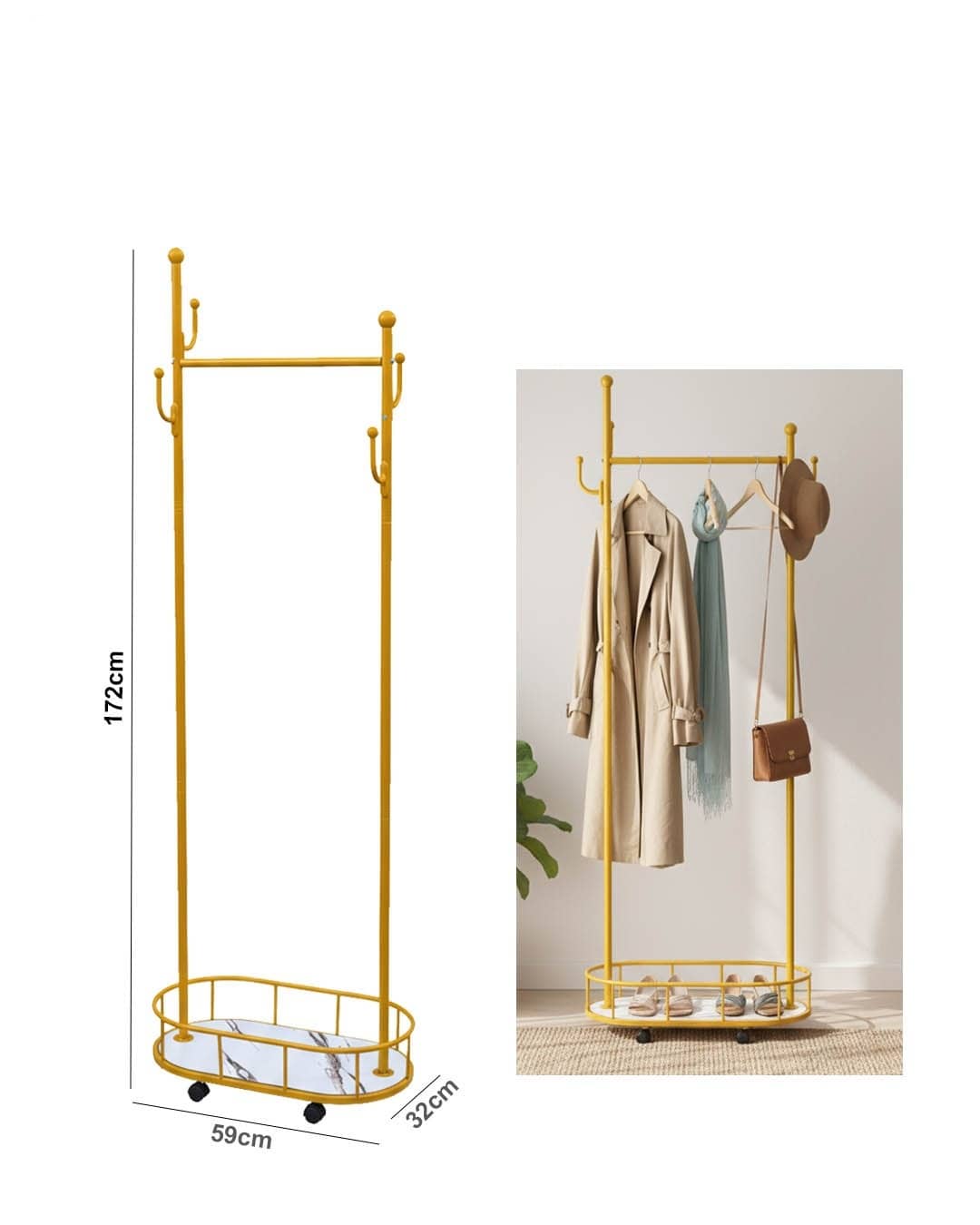 حامل ملابس ورف تخزين ملابس قابل للتحريك "539-39-8"