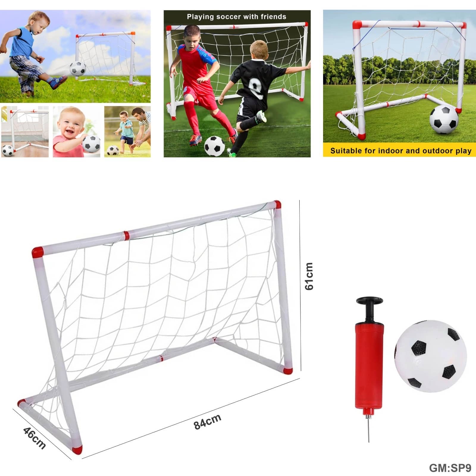 كرة القدم القابلة للطي من البلاستيك للأطفال مع الكرة "SP9"