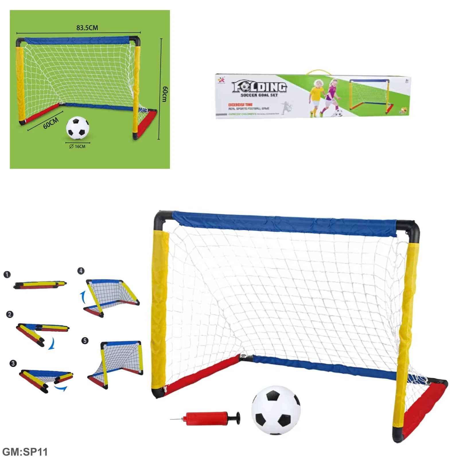 Portable Folding Kids Mini Soccer Goal Set with Ball"SP11"