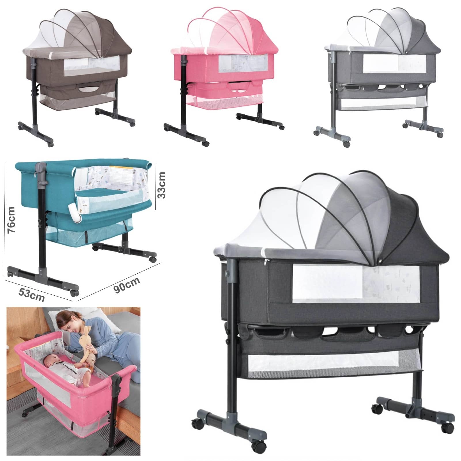 سرير الأطفال المحمول للنوم جنبا إلى جنب "385-13"