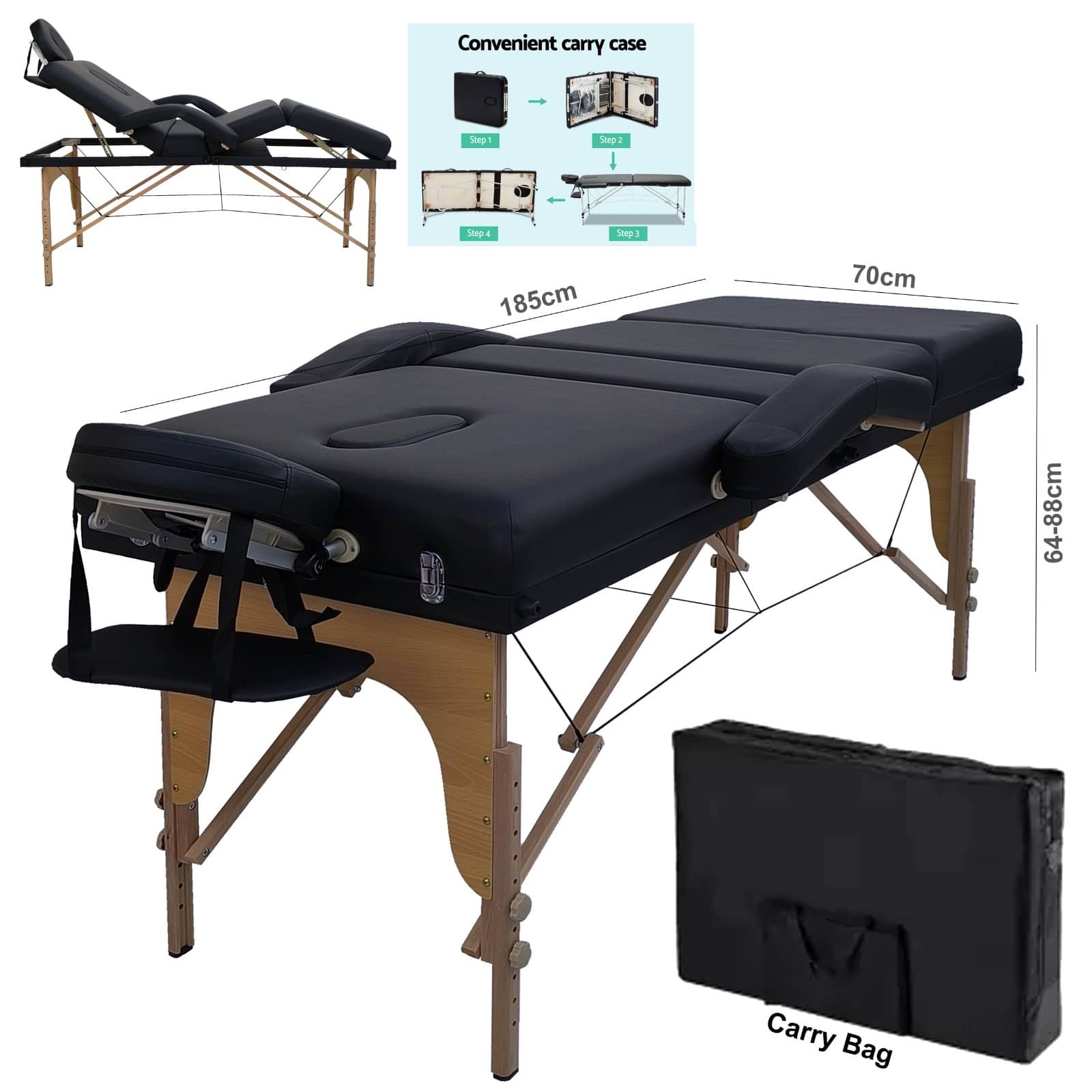سرير تدليك خشبي قابل للطي ومحمول "809-09"