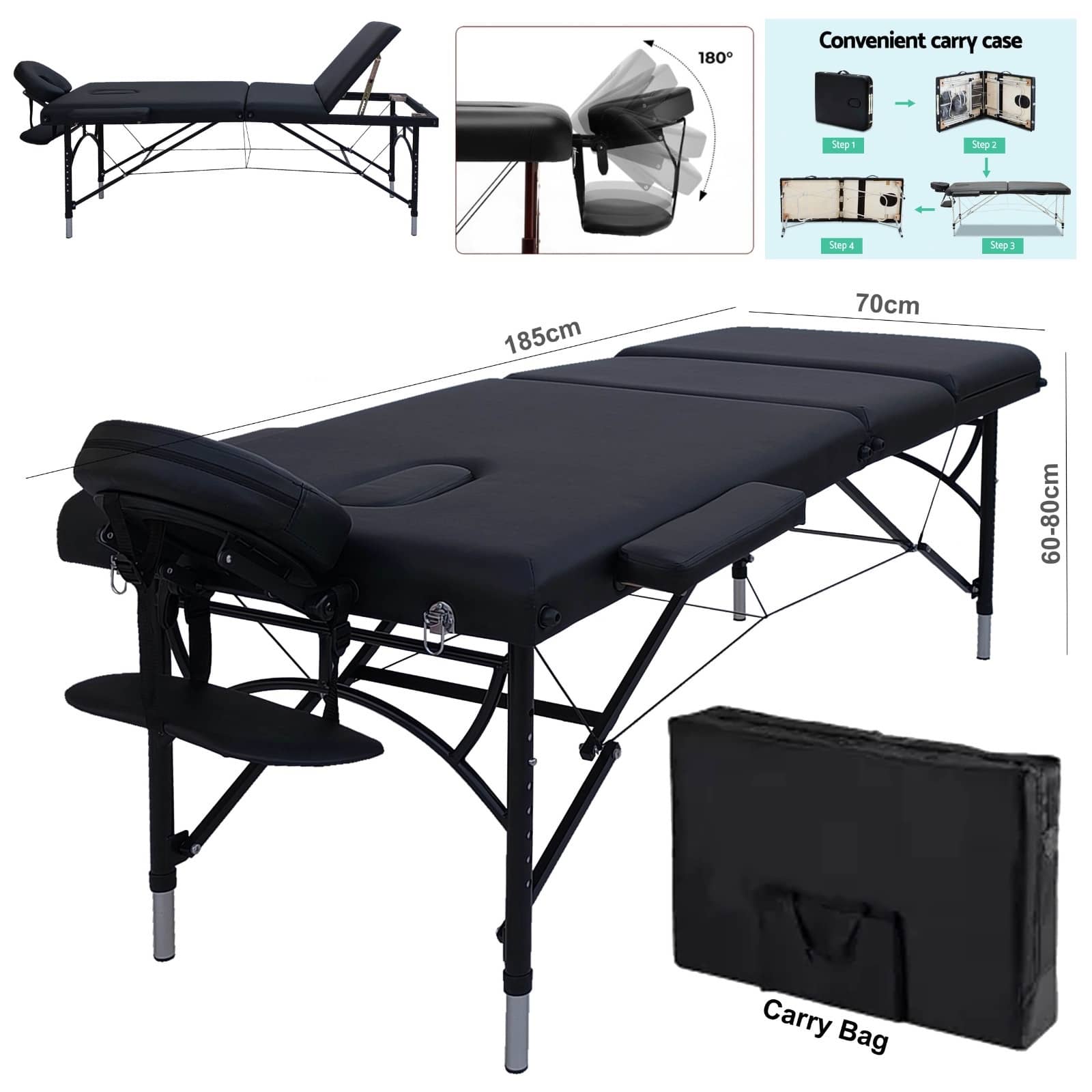 سرير تدليك محمول قابل للطي من الألومنيوم "809-11"