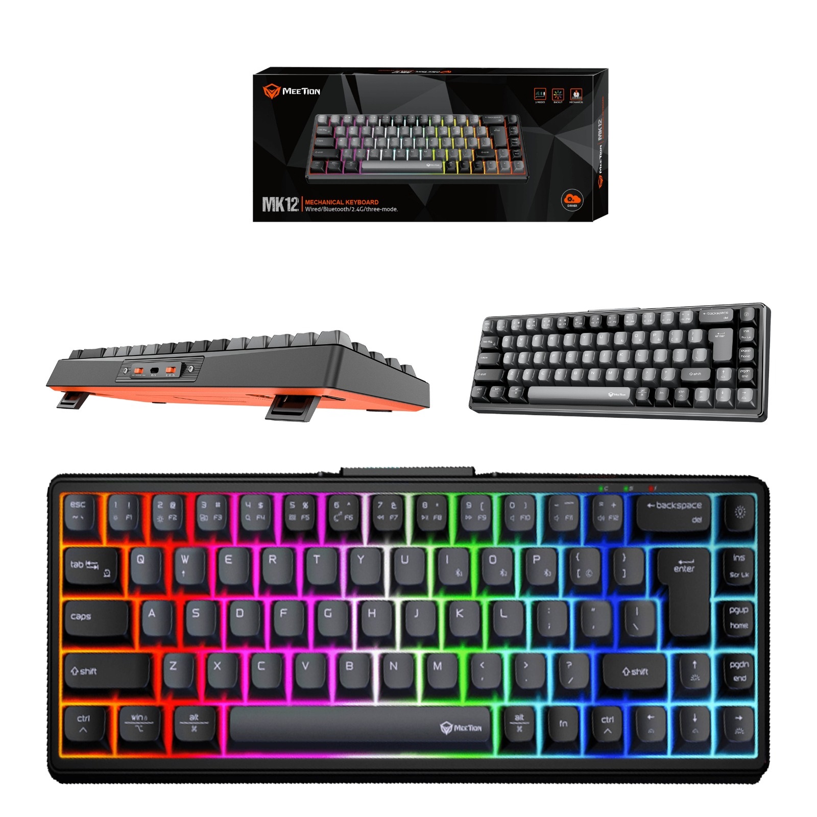 MEETION 65% Triple-Mode Wireless RGB Mechanical Keyboard "MT-MK12"