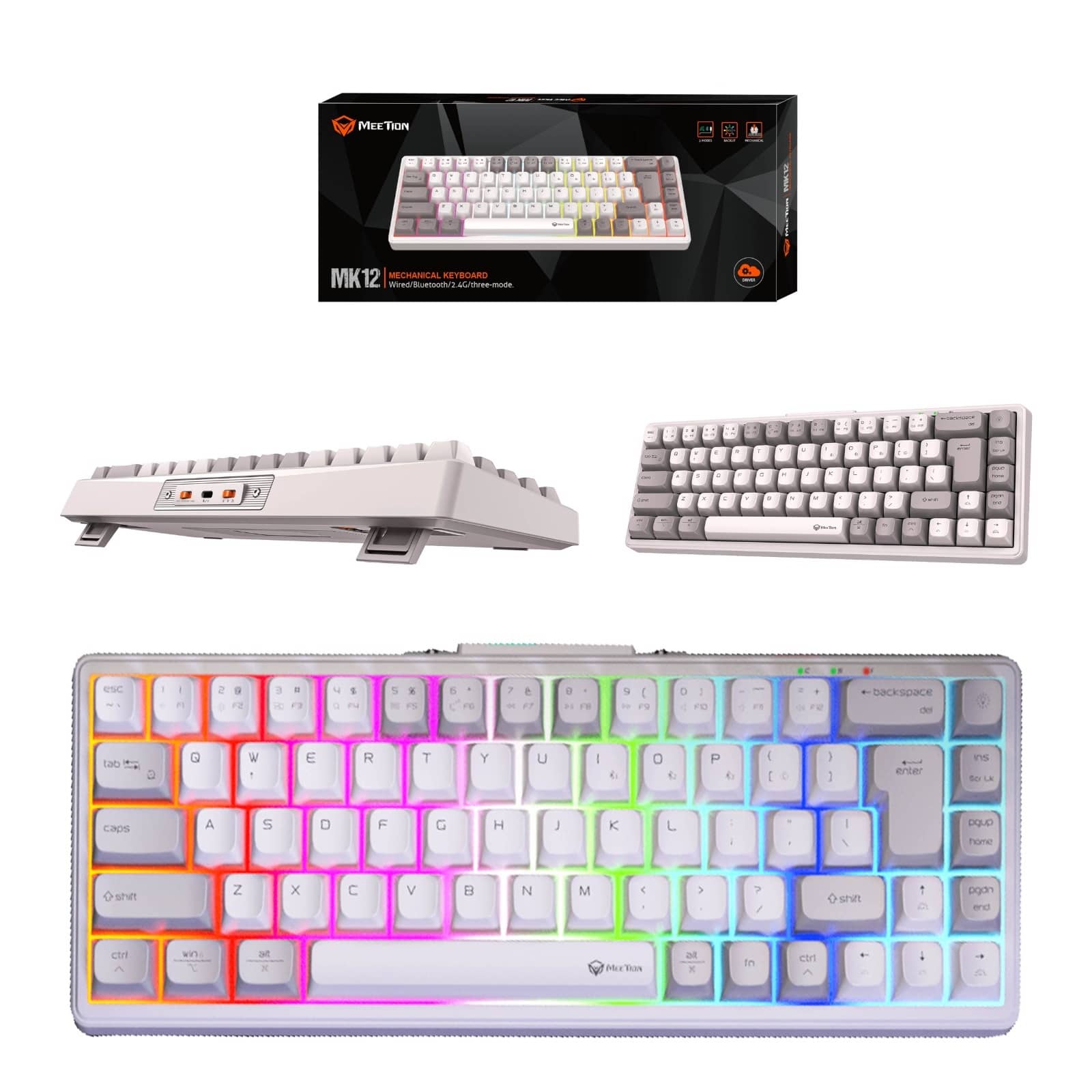 MEETION 65% Triple-Mode Wireless RGB Mechanical Keyboard "MT-MK12"