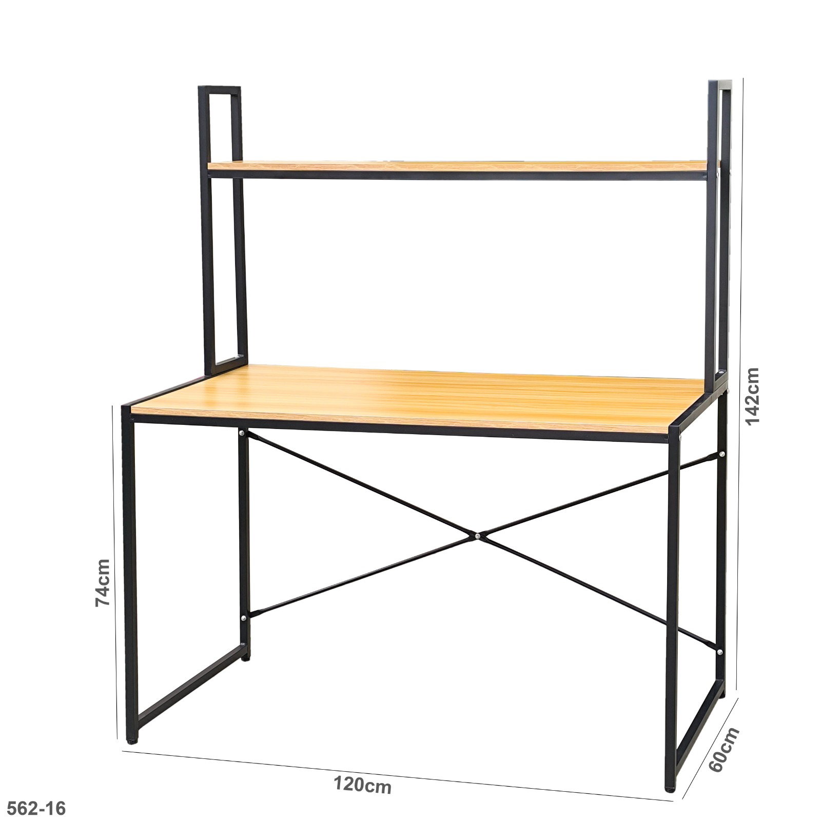 Modern Wooden Computer Desk with Bookshelf "562-16"