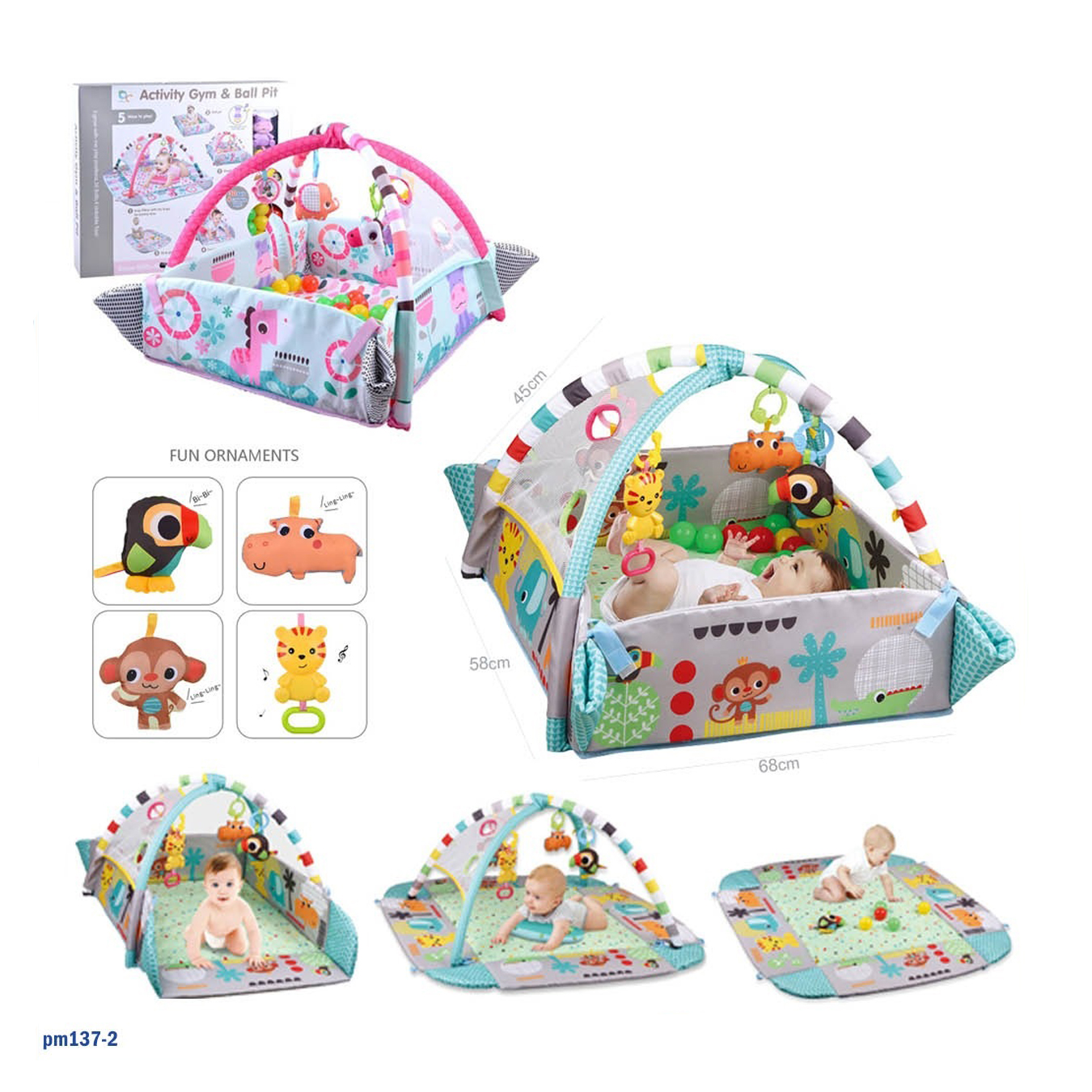 صالة تنشيط الطفل وحفلة الكرات - سجادة لعب متعددة الوظائف - "pm137-2"