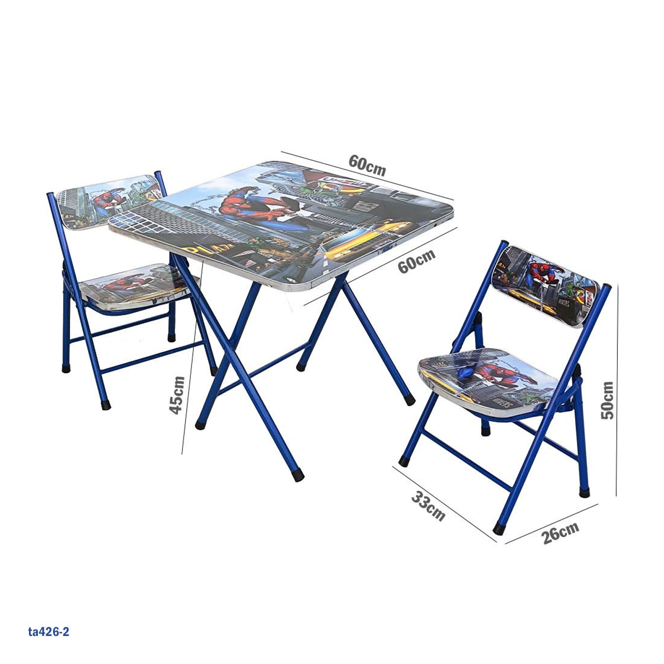 طاولة دراسة للأطفال بتصميم الأميرة وكرسيين | تصميم قابل للطي | النموذج: "ta426-5"