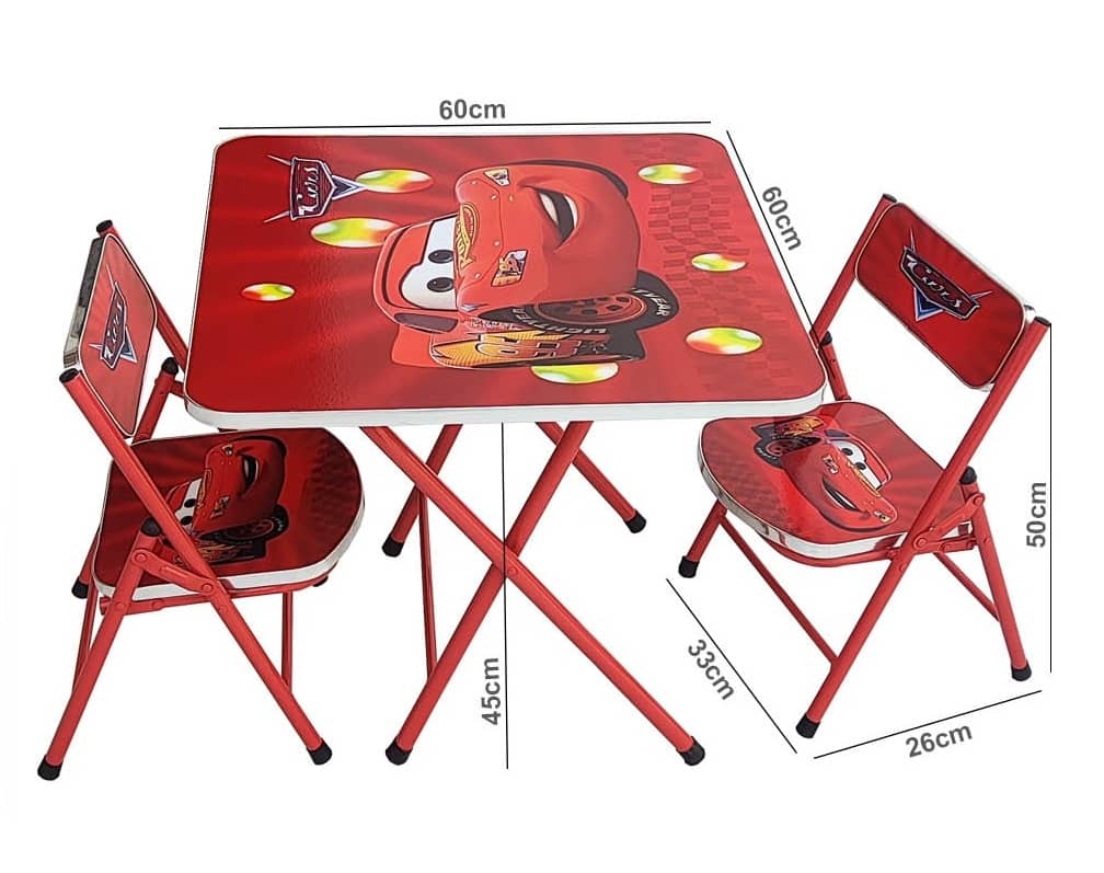 طاولة دراسة للأطفال بتصميم الأميرة وكرسيين | تصميم قابل للطي | النموذج: "ta426-5"