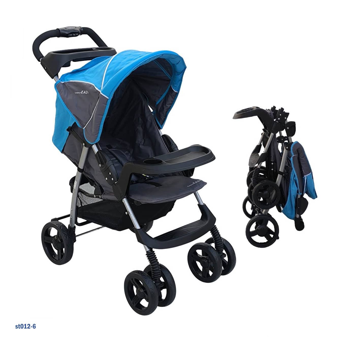 Compact Easy Baby Stroller with Tray, Canopy, and Foldable Design – ST012-6