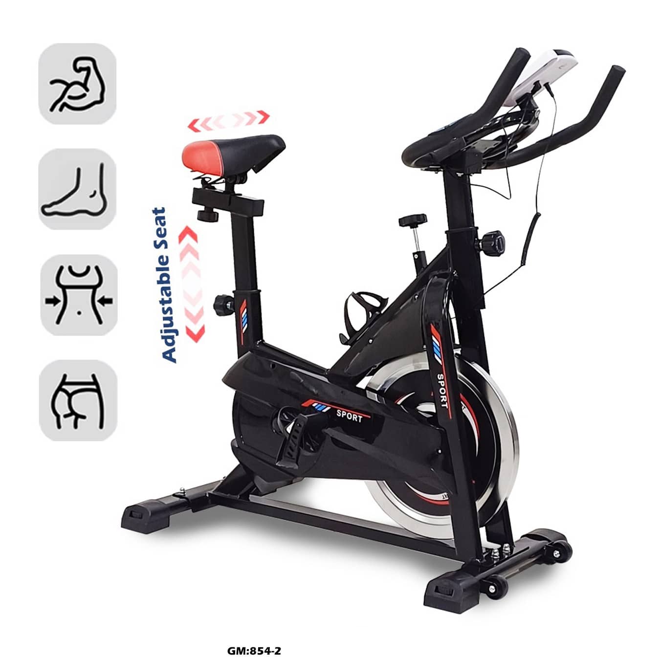 Indoor Cycling Bike for Cardio Workout – Adjustable Seat | Max Weight 130kg "854-2"