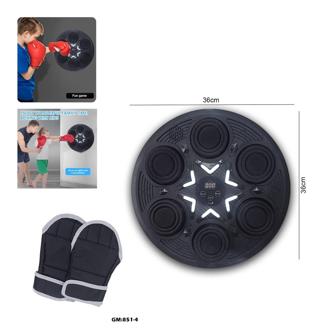 آلة الملاكمة الذكية – مناور الملاكمة المعلق على الحائط مع شاشة عرض LED | لعبة ممتعة للأطفال والكبار "851-4"