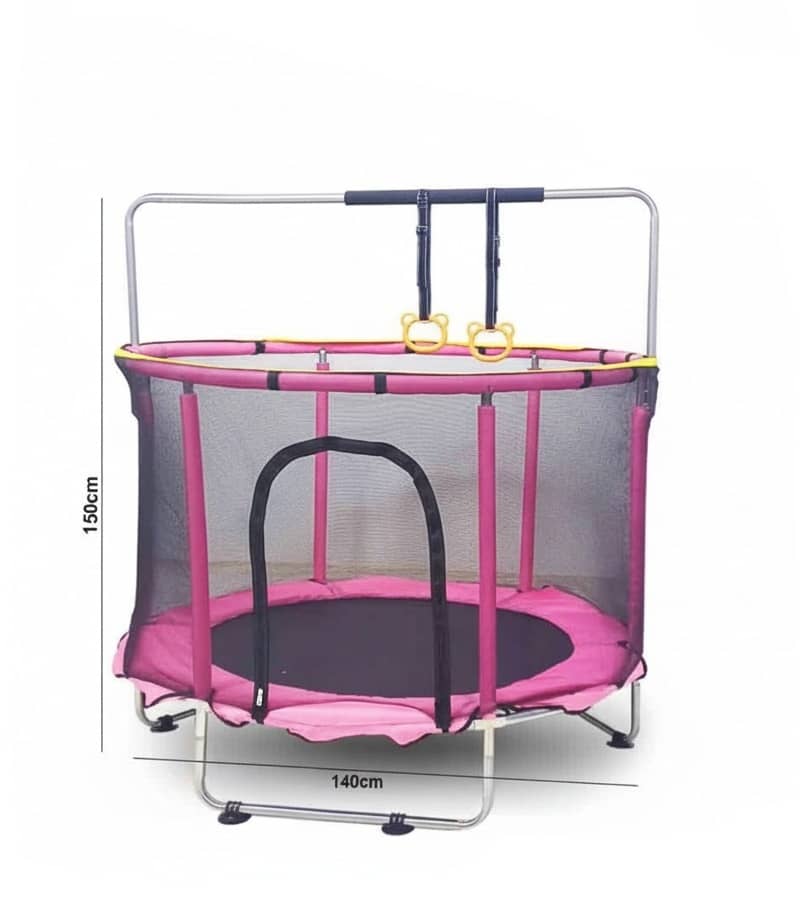 الترامبولين للأطفال مع حارس شبكة الحماية | ترامبولين داخلي وخارجي للأطفال | قطره 140 سم | العمر من 2-6 سنوات "TR246-7"