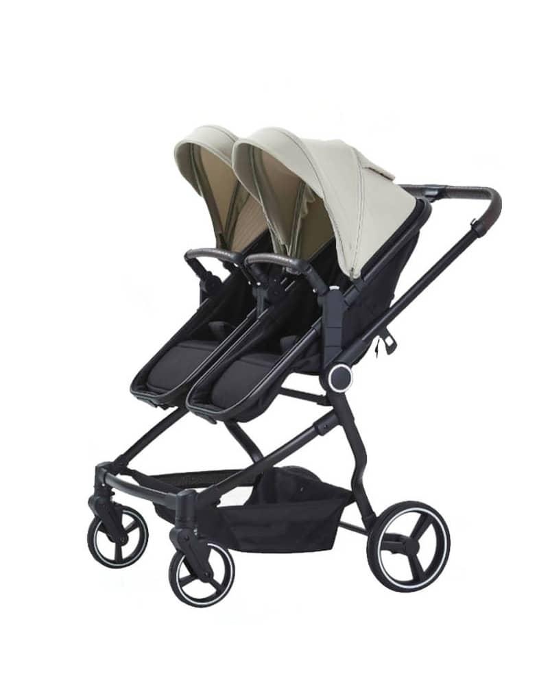 Luxury Twins Baby Stroller with Dual Seats, Foldable Frame, and Large Canopies – ST046-2