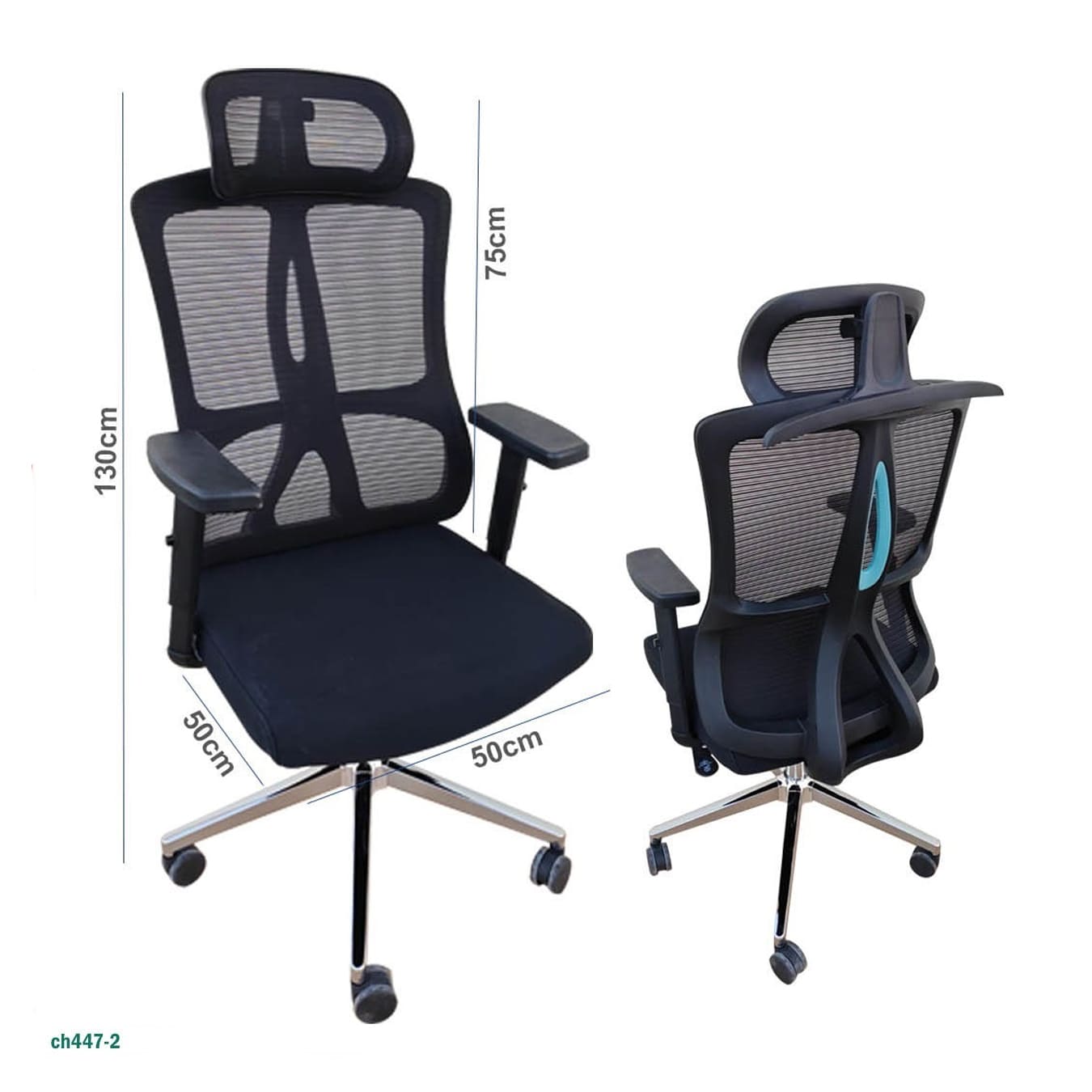 Comfortable & Ergonomic Office Chair with Chrome Base – Mesh Back – "ch447-2"