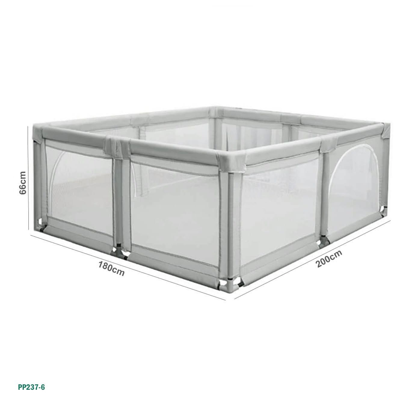 حديقة لعب للطفل الرضيع XXL | 200x180x66 سم - ساحة لعب آمنة داخلية للأطفال الرضع - النموذج: "PP237-6"