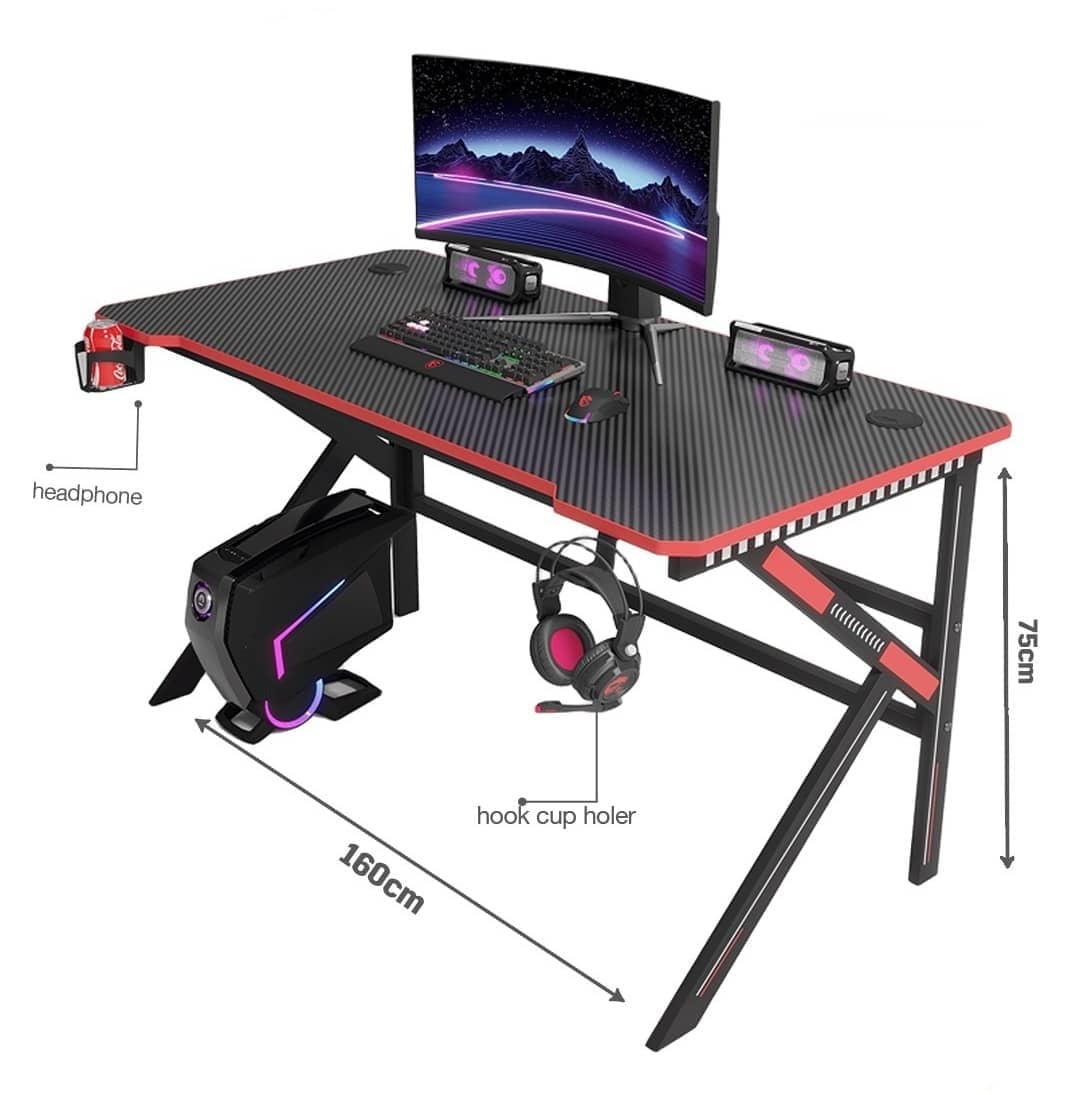 مكتب ألعاب الكمبيوتر مع إضاءة RGB "CS-DSK08"