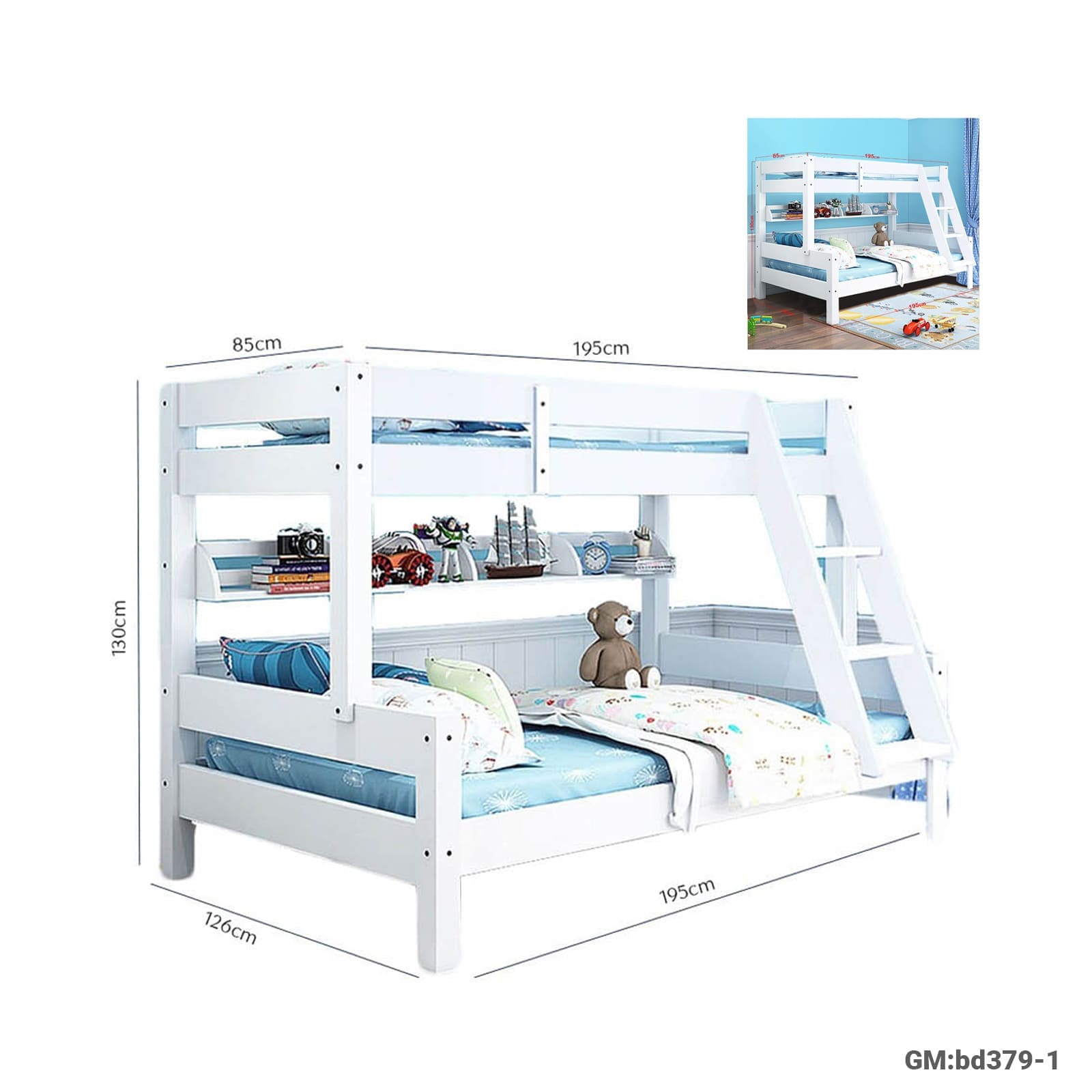 Children  Wooden  Double Bunk Bed "bd367-3"