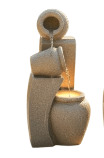 floor rock design waterfall fountain with led lights"8290"