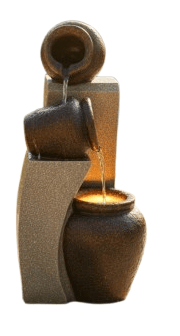 floor rock design waterfall fountain with led lights"8290"