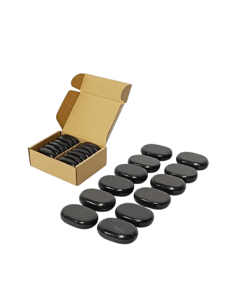 مجموعة تدليك الأحجار الساخنة - مكونة من 12 قطعة "w-z395"