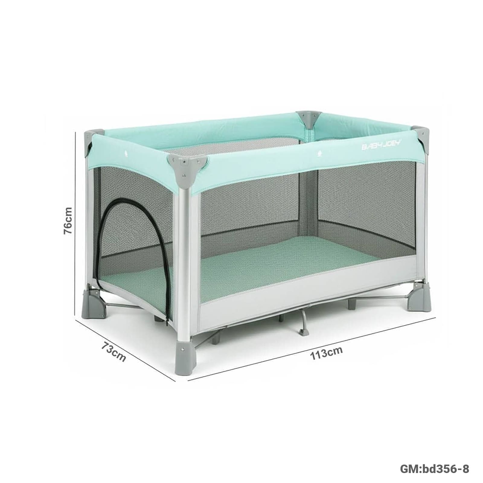 سرير سفر للأطفال / ساحة لعب - جوانب شبكية، مدخل بسحّاب جانبي "bd356-8"