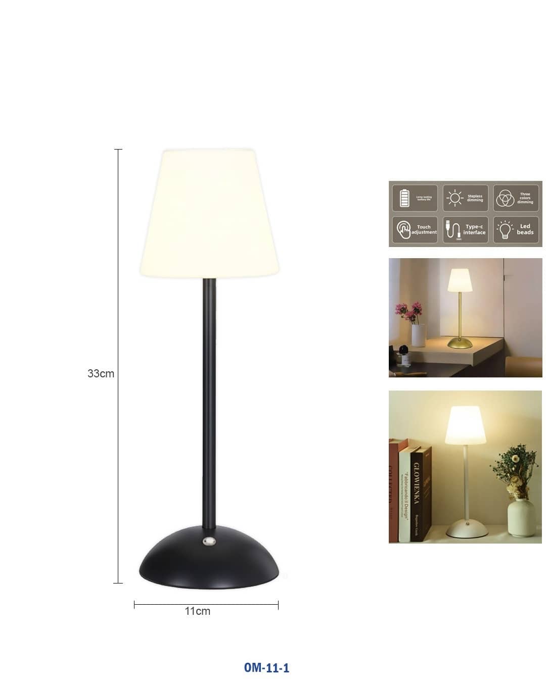 Portable Bedside Lamp – Rechargeable LED Table Lamp"om-11-1"