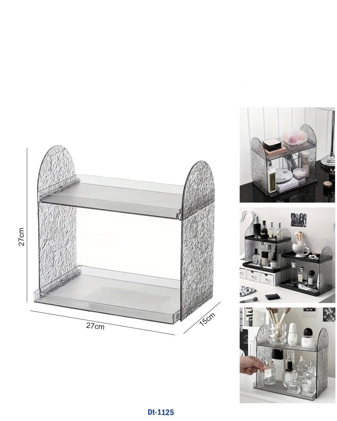منظم سطح مزدوج الطبقات - حامل مستحضرات التجميل والعناية بالبشرة من الأكريليك "dt-1125"