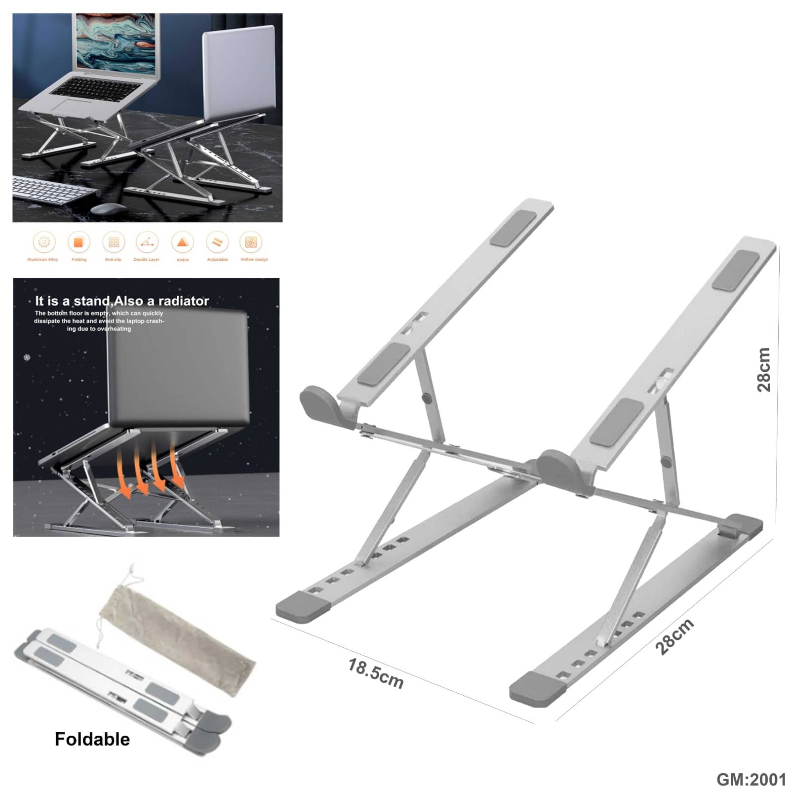 Adjustable Aluminum Alloy Laptop Stand "ot482-1"