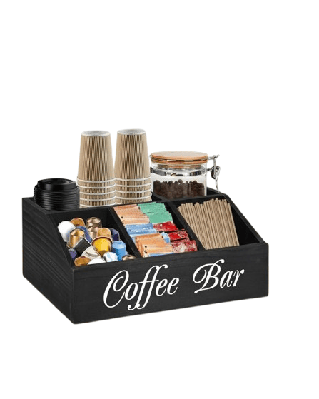 Wooden Coffee Bar Organizer – 5 Compartments"OMD-39"