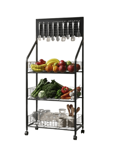 Rolling Storage Rack Cart for Vegetables, Fruit & Snacks"OMD-38"