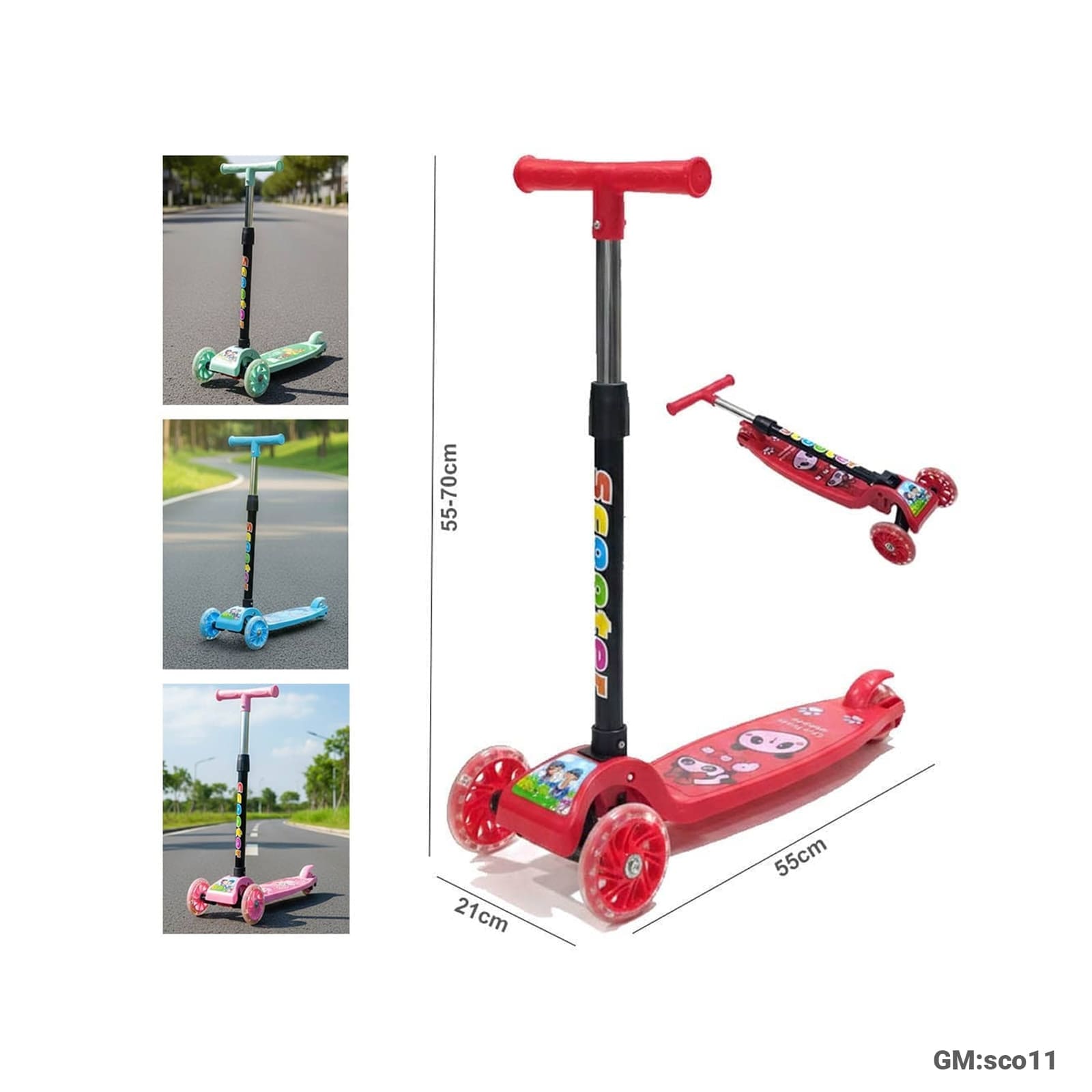 Foldable Height Adjustable 3-Wheel Children’s Scooter"SCO11"
