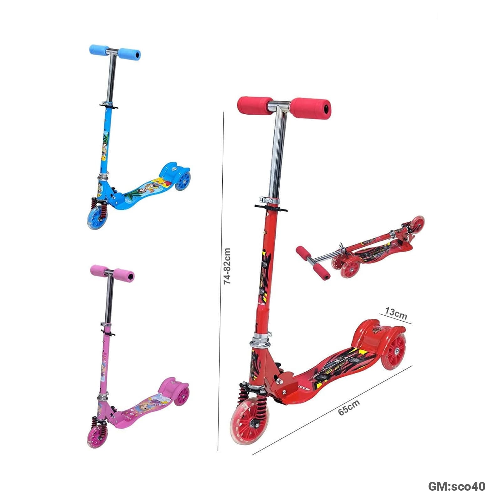 Foldable Height Adjustable 3-Wheel Children’s Scooter"SCO40"