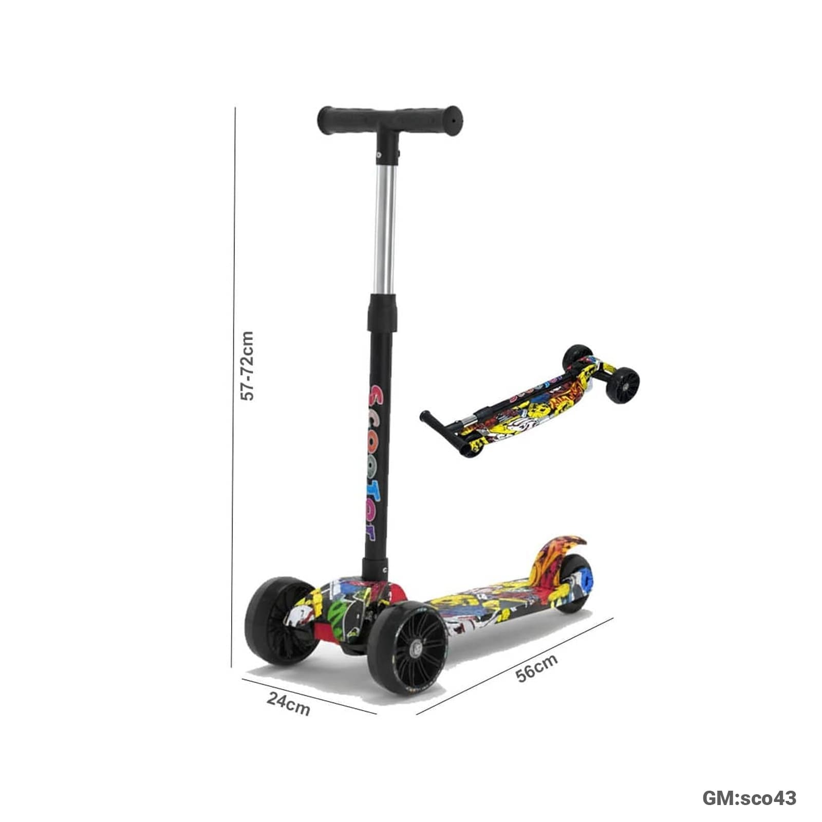 Foldable Height Adjustable 3-Wheel Children’s Scooter"sco43"